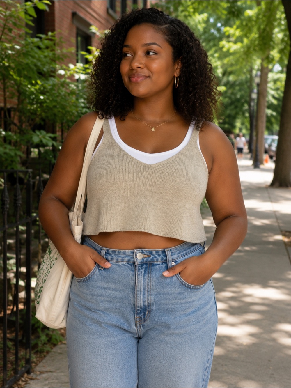 Old Navy Cream Knit Camisole sweater Top
